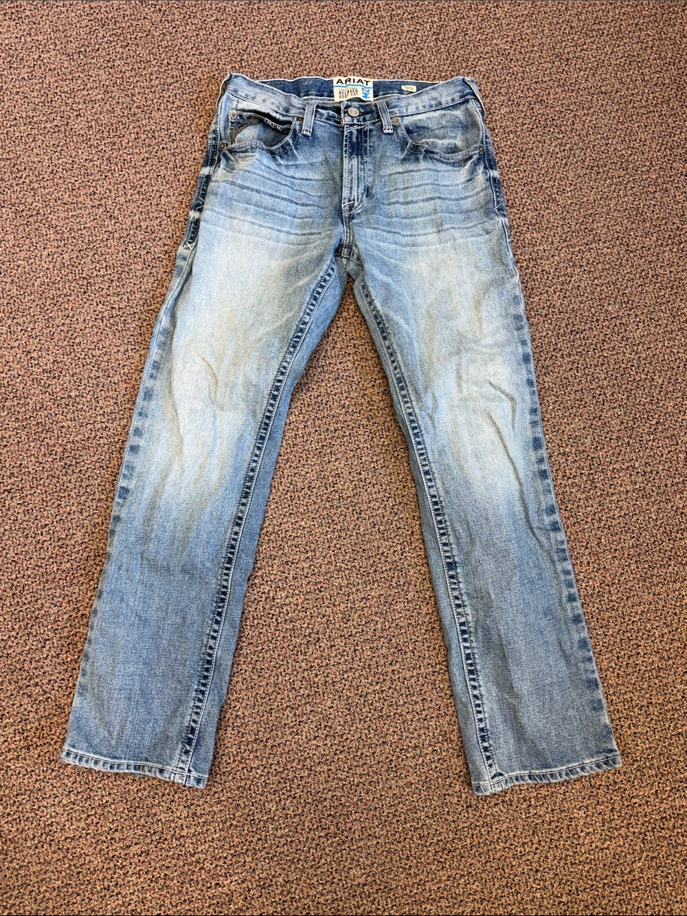 Ariat M2 Relaxed bootcut Men's Light Blue Jeans 33x34